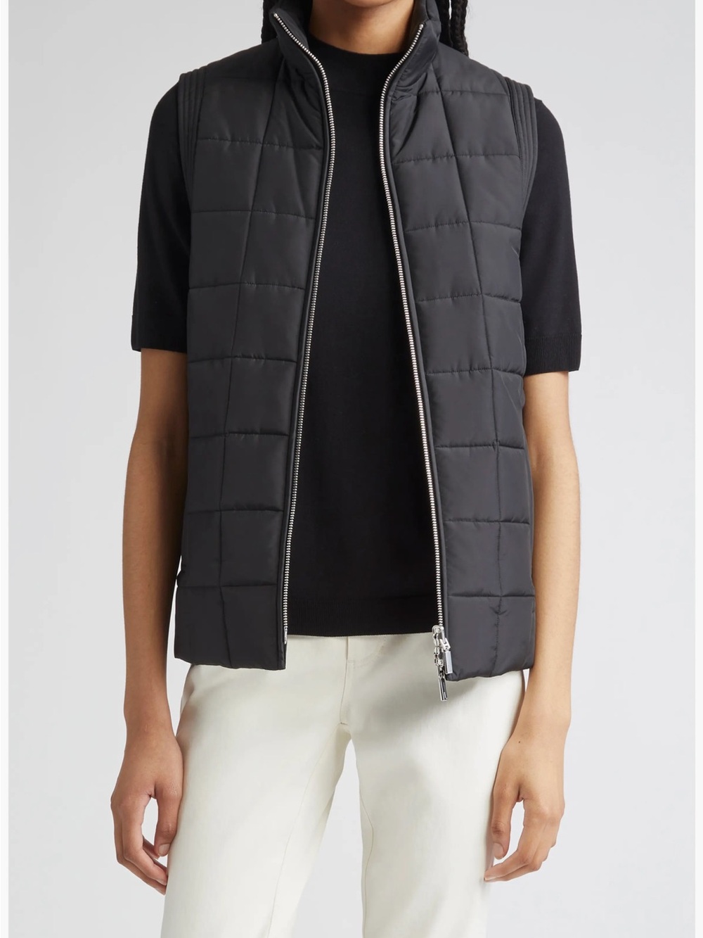 Lafayette 148 New York Black Quilted Puffer Vest